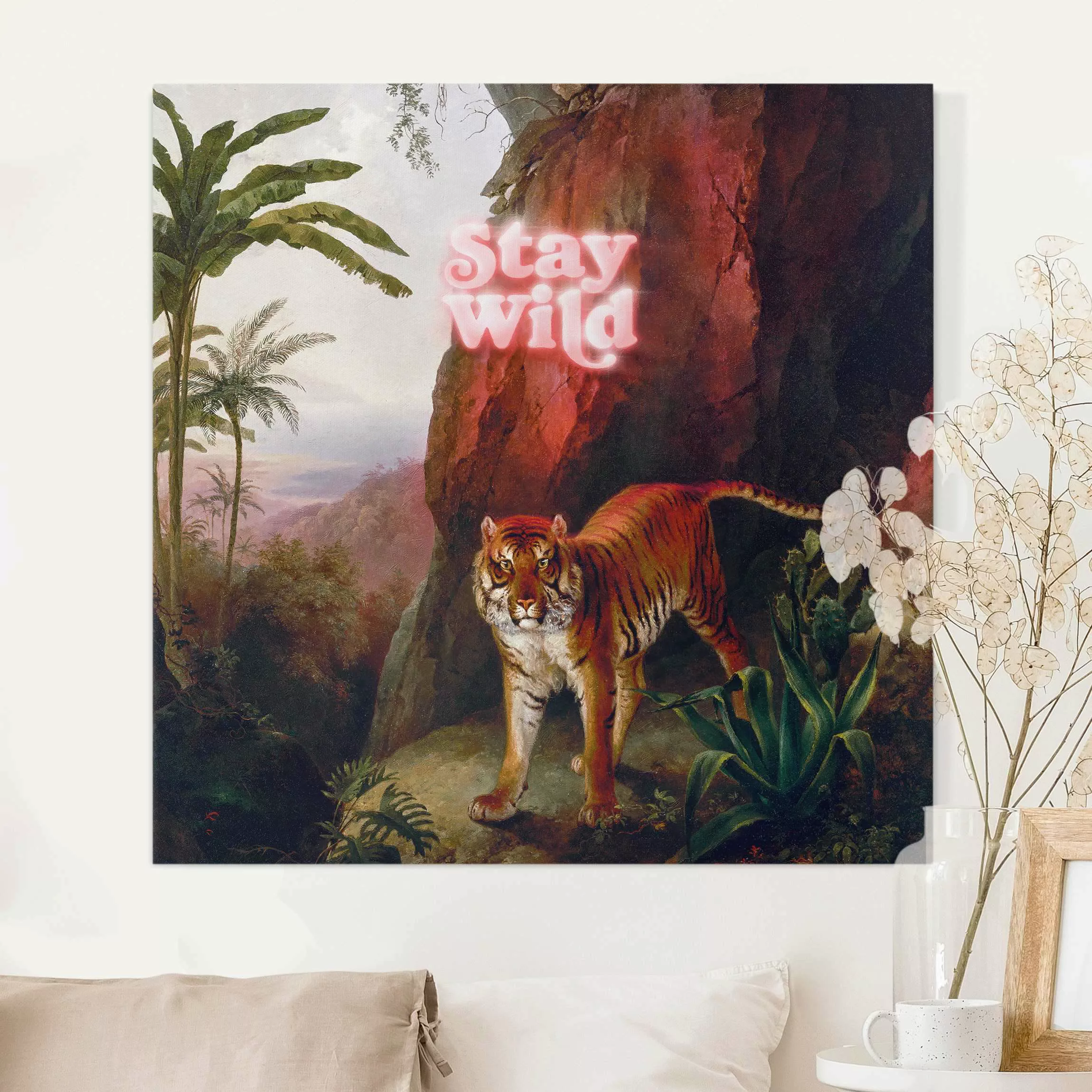 Leinwandbild Stay Wild Tiger günstig online kaufen