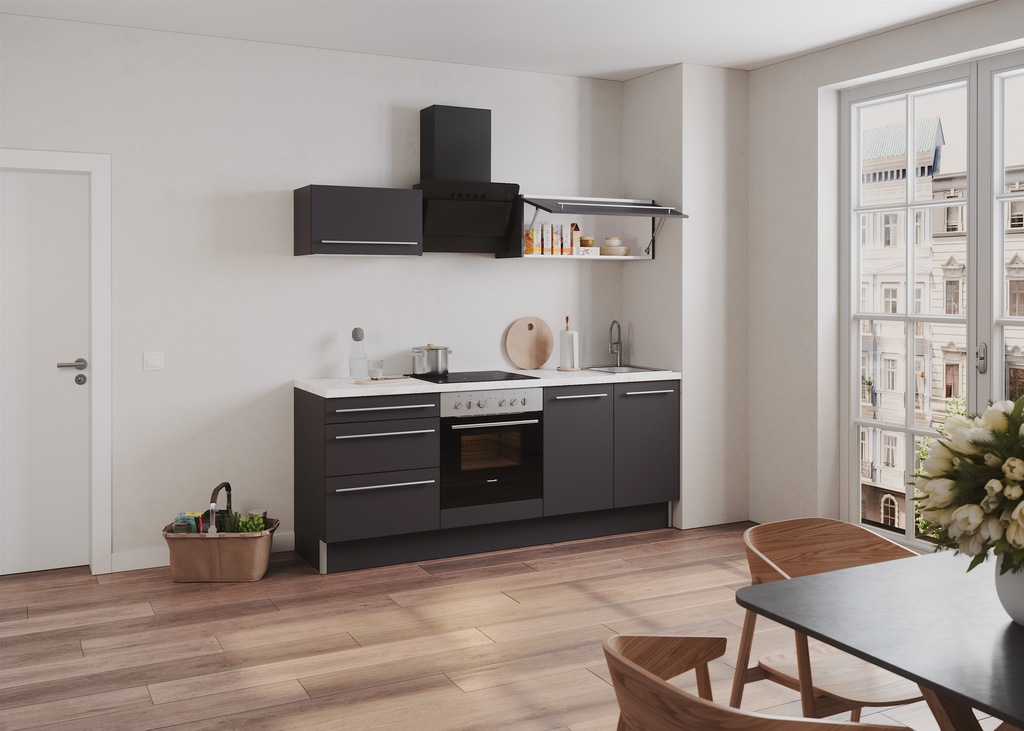 KOCHSTATION Küche "KS-Bern2", Breite 210 cm, wahlweise mit E-Geräten, mit K günstig online kaufen