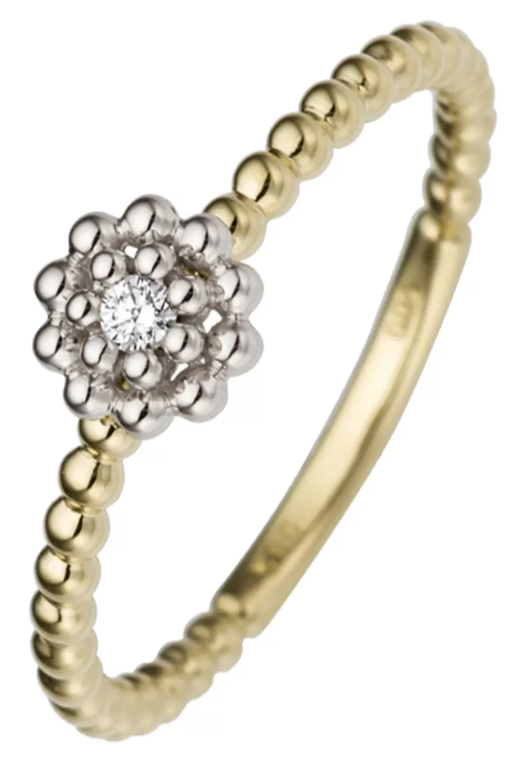 JOBO Diamantring "Blume", 585 Gold bicolor mit Diamant günstig online kaufen