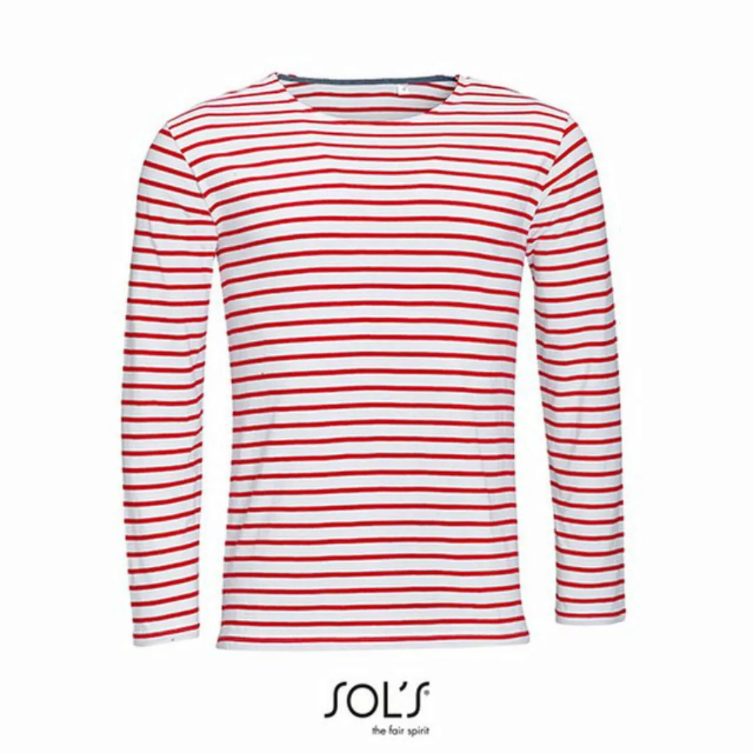 SOLS T-Shirt Men´s Long Sleeve Striped T-Shirt Marine günstig online kaufen