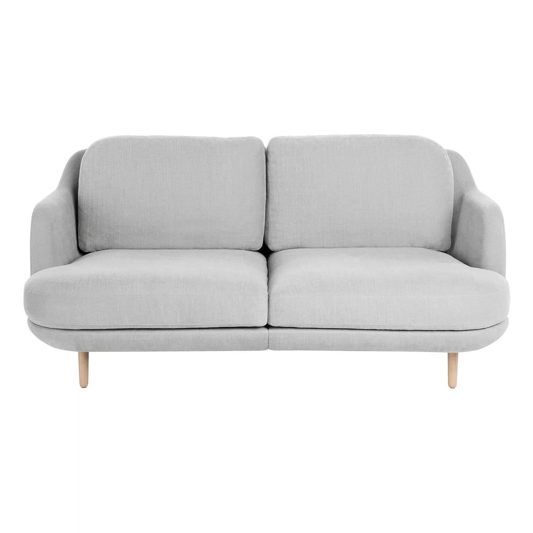 Fritz Hansen - Lune™ JH200 2-Sitzer Sofa Füße Eiche - eukalyptusgrau/Stoff günstig online kaufen