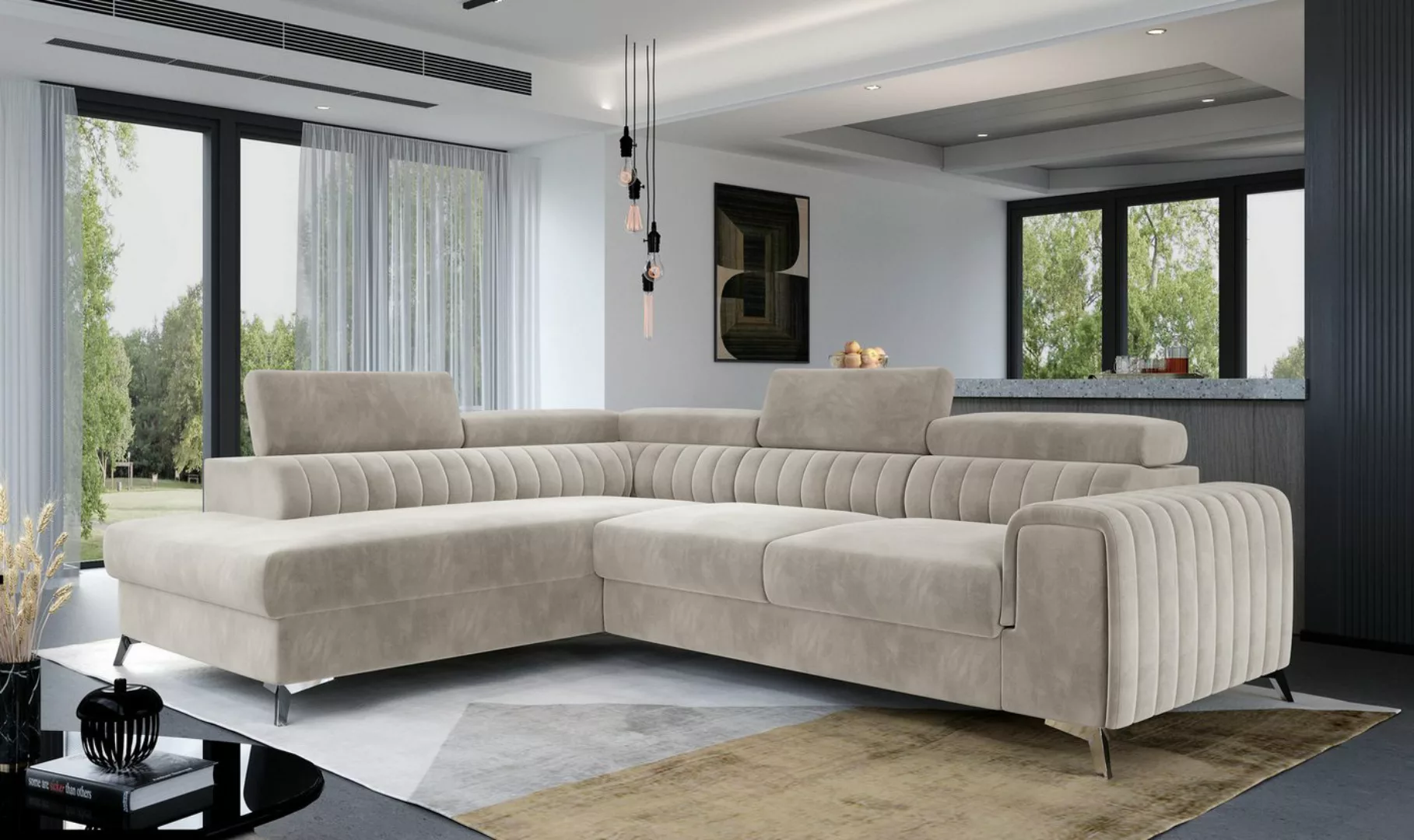 MOEBLO Ecksofa OLIVIER, mit Schlaffunktion und Bettkasten, Couch für Wohnzi günstig online kaufen