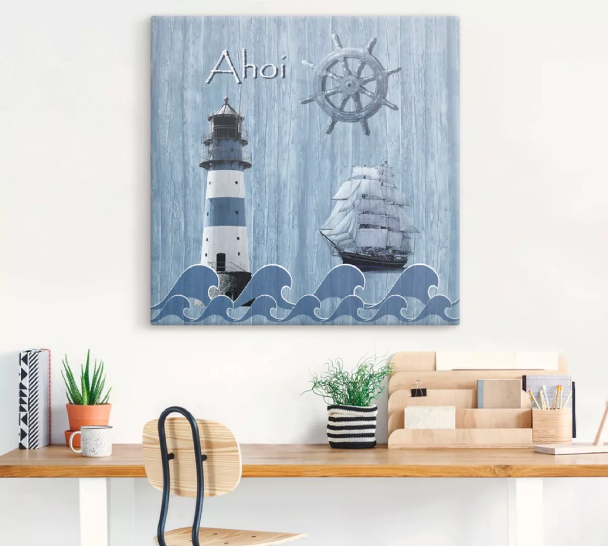 Artland Wandbild "Ahoi im maritimen Blau", Küste, (1 St.), als Alubild, Out günstig online kaufen