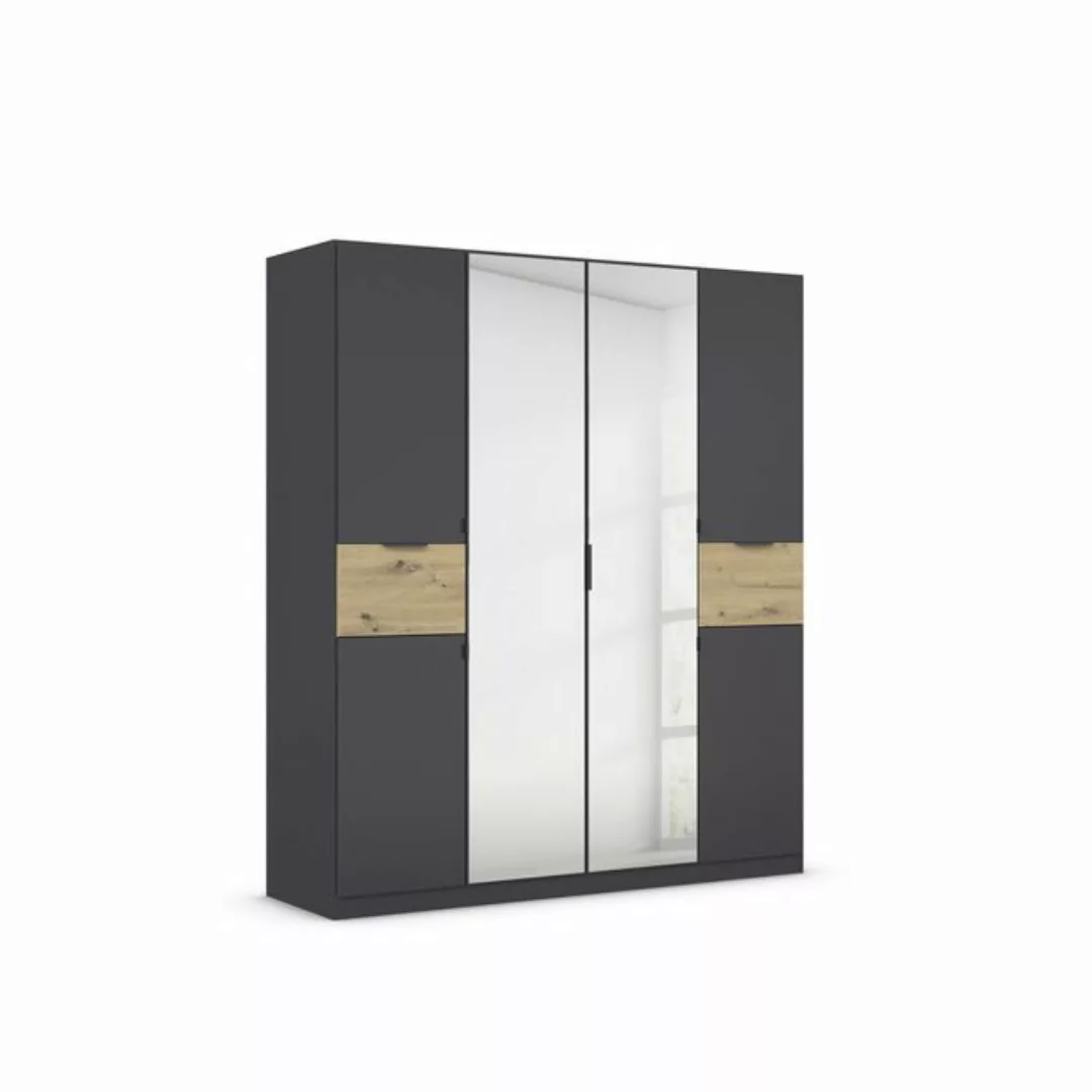 freiraum Drehtürenschrank Ticao grau metallic / Eiche Artisan Dekor / Spieg günstig online kaufen