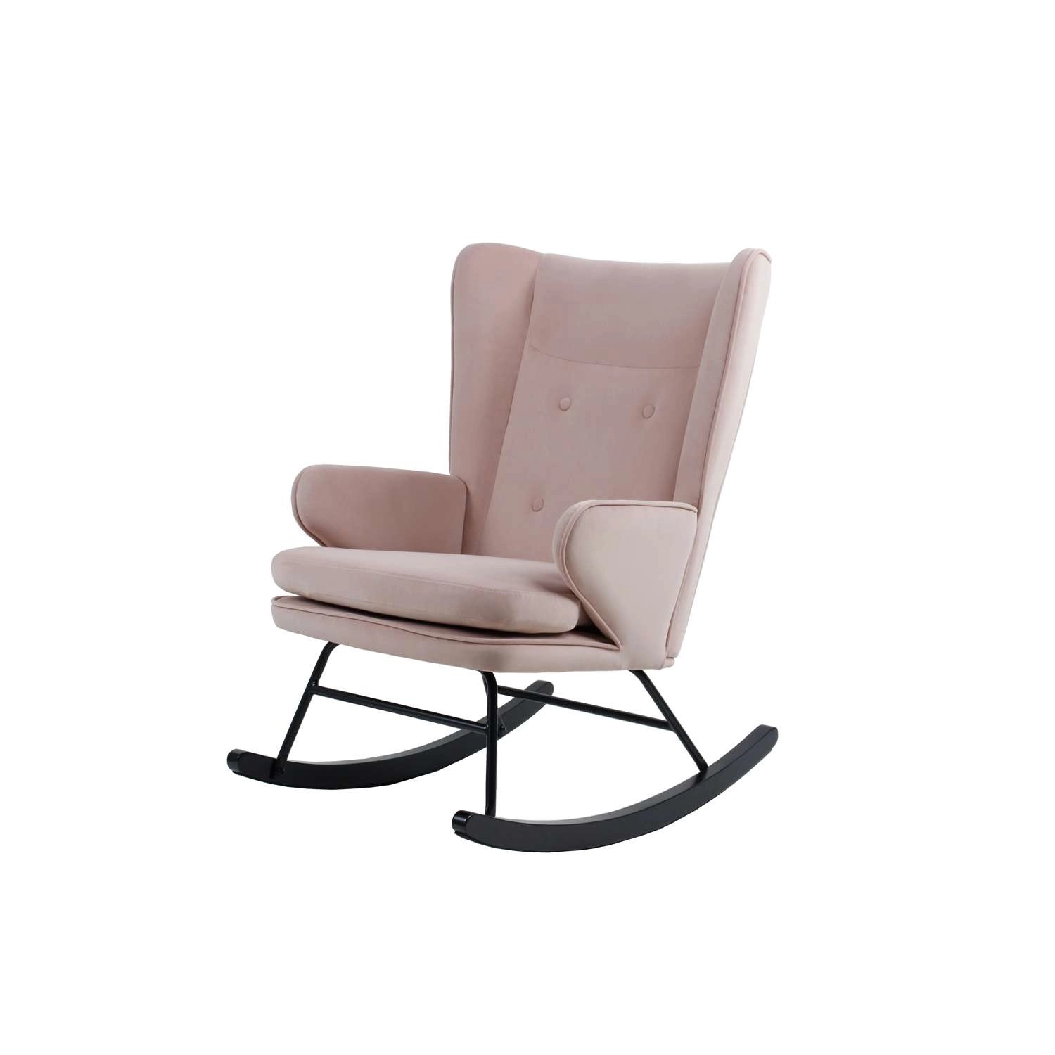 MeGusta Moderner Stuhl Schaukelstuhl Rosa Polsterstuhl Esszimmerstuhl mit A günstig online kaufen