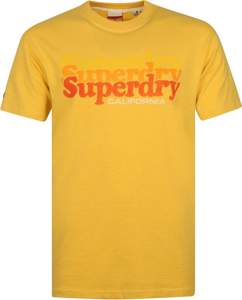 Superdry Classic T Shirt Logo Gelb - Größe L günstig online kaufen