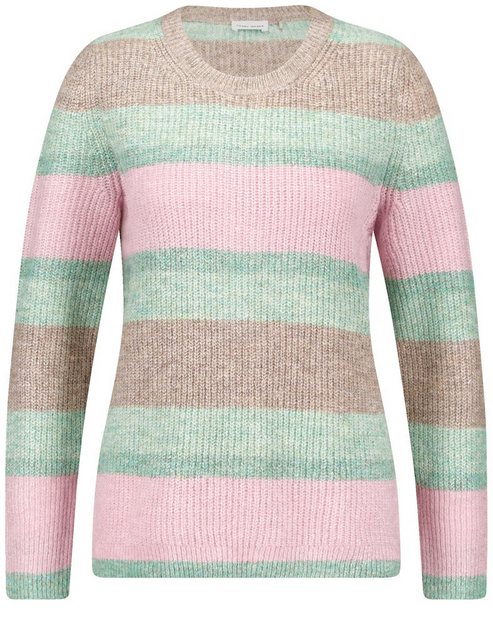 GERRY WEBER Rundhalspullover Strickpullover mit Blockstreifen günstig online kaufen