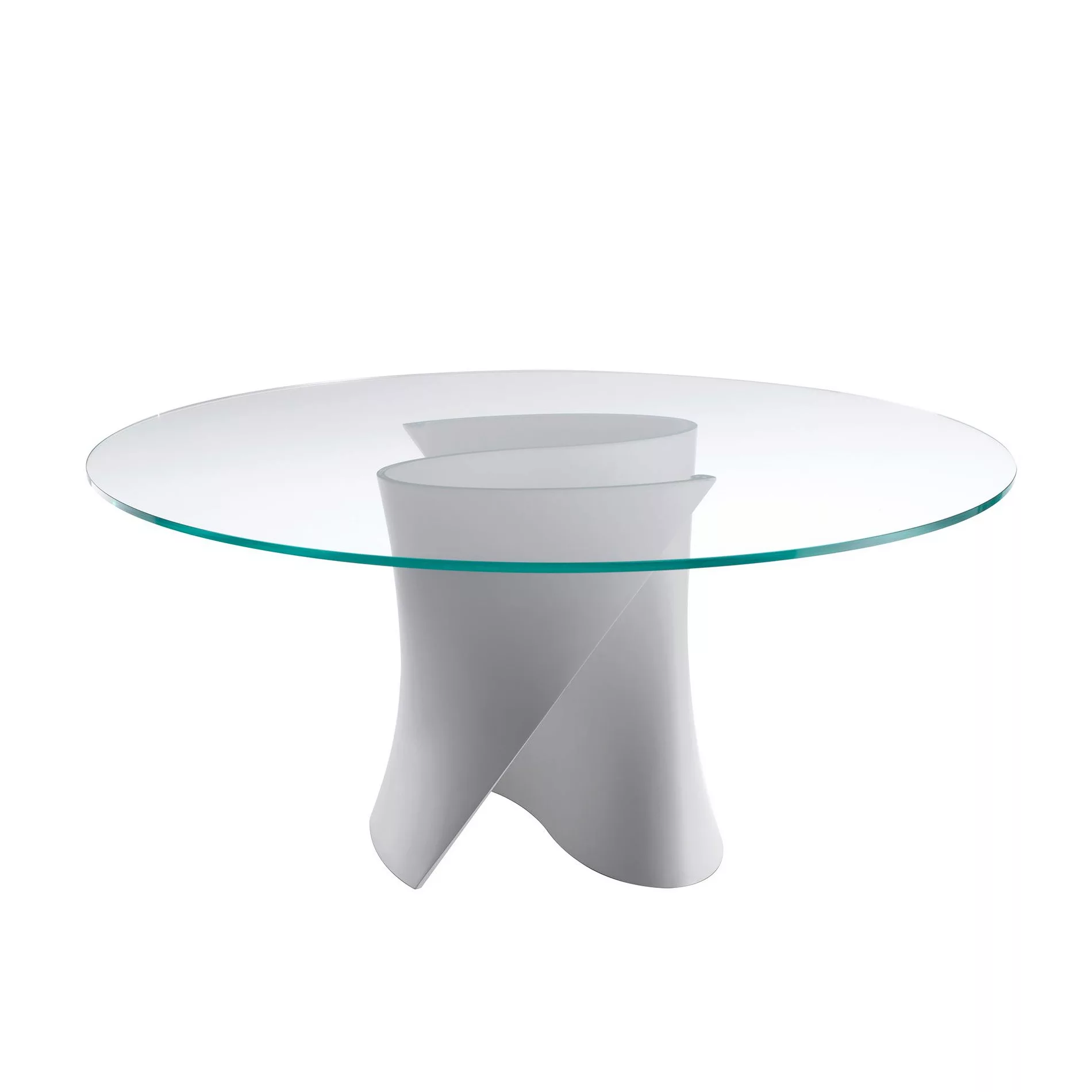 MDF Italia - S Table Esstisch Gestell weiß Ø156cm - transparent/weiß /Tisch günstig online kaufen