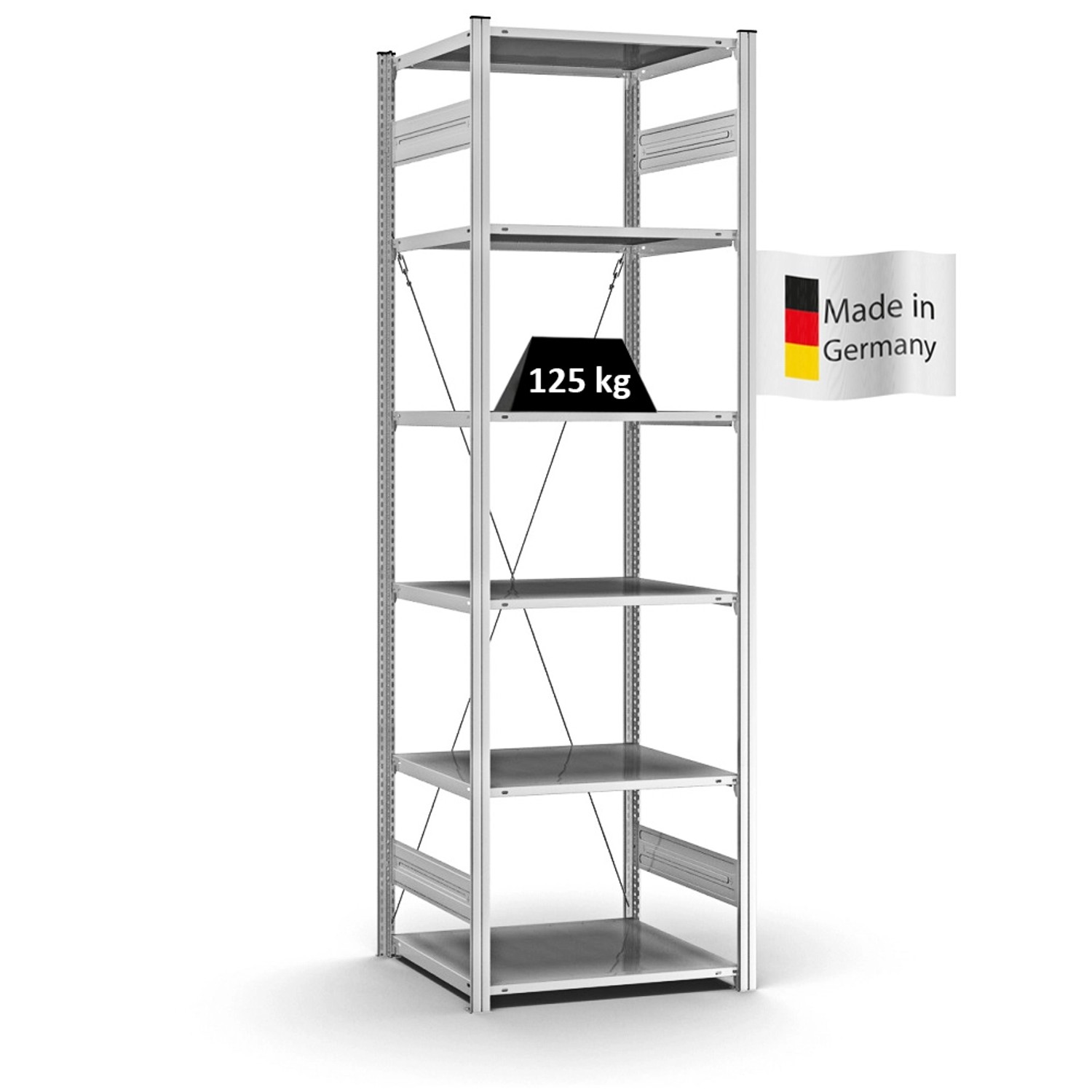 PROREGAL Profi Lagerregal Stecksystem T-Profil Grundregal HxBxT 250 x 75 x günstig online kaufen