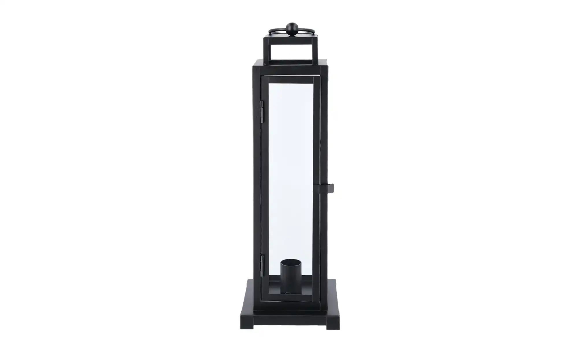 Laterne für Stabkerze   ¦ schwarz ¦ Metall,Glas ¦ Maße (cm): B: 11 H: 35 T: günstig online kaufen