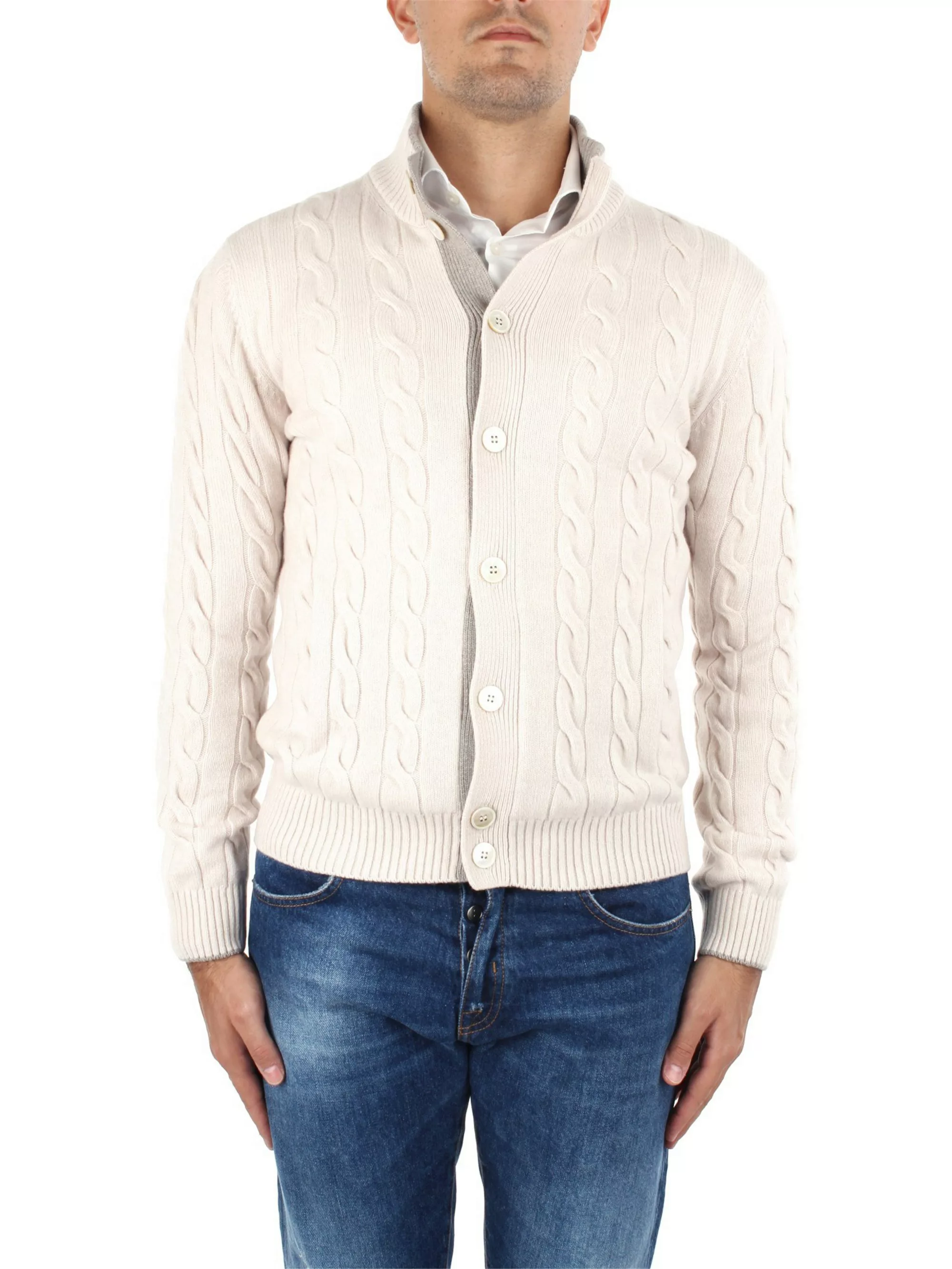 LA FILERIA Cardigan Herren beige Lana/cashmere/viscosa günstig online kaufen