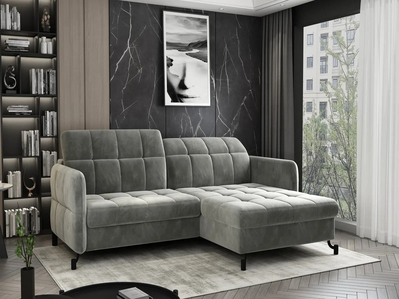 DB-Möbel Ecksofa Lorenne mit Schlaffunktion 225X160cm. Ecksofa vom Herstell günstig online kaufen