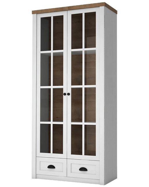 Xlmoebel Vitrine Traditioneller Glaskasten aus Holz für die Bar im Wohnzimm günstig online kaufen