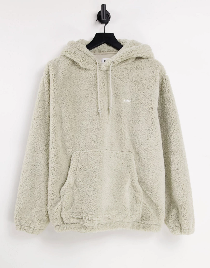 Obey – Gio – Kapuzenpullover aus Polar-Fleece in Beige-Neutral günstig online kaufen