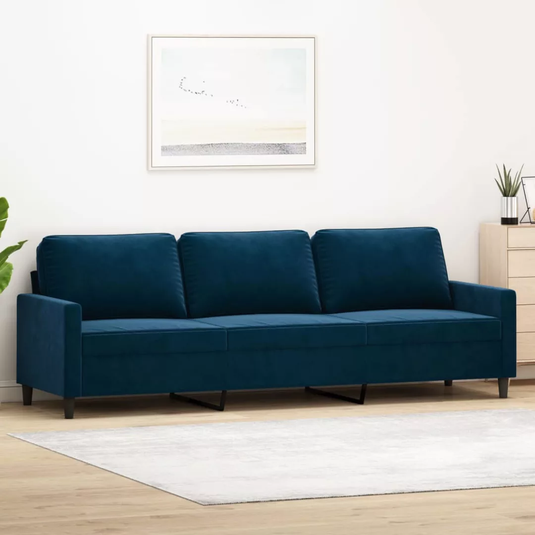 Vidaxl 3-sitzer-sofa Blau 210 Cm Samt günstig online kaufen