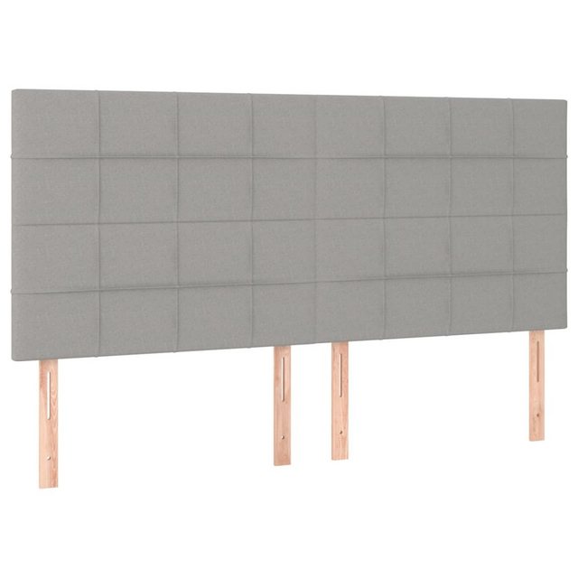 vidaXL Bett, Kopfteile 4 Stk. Hellgrau 90x5x78/88 cm Stoff günstig online kaufen