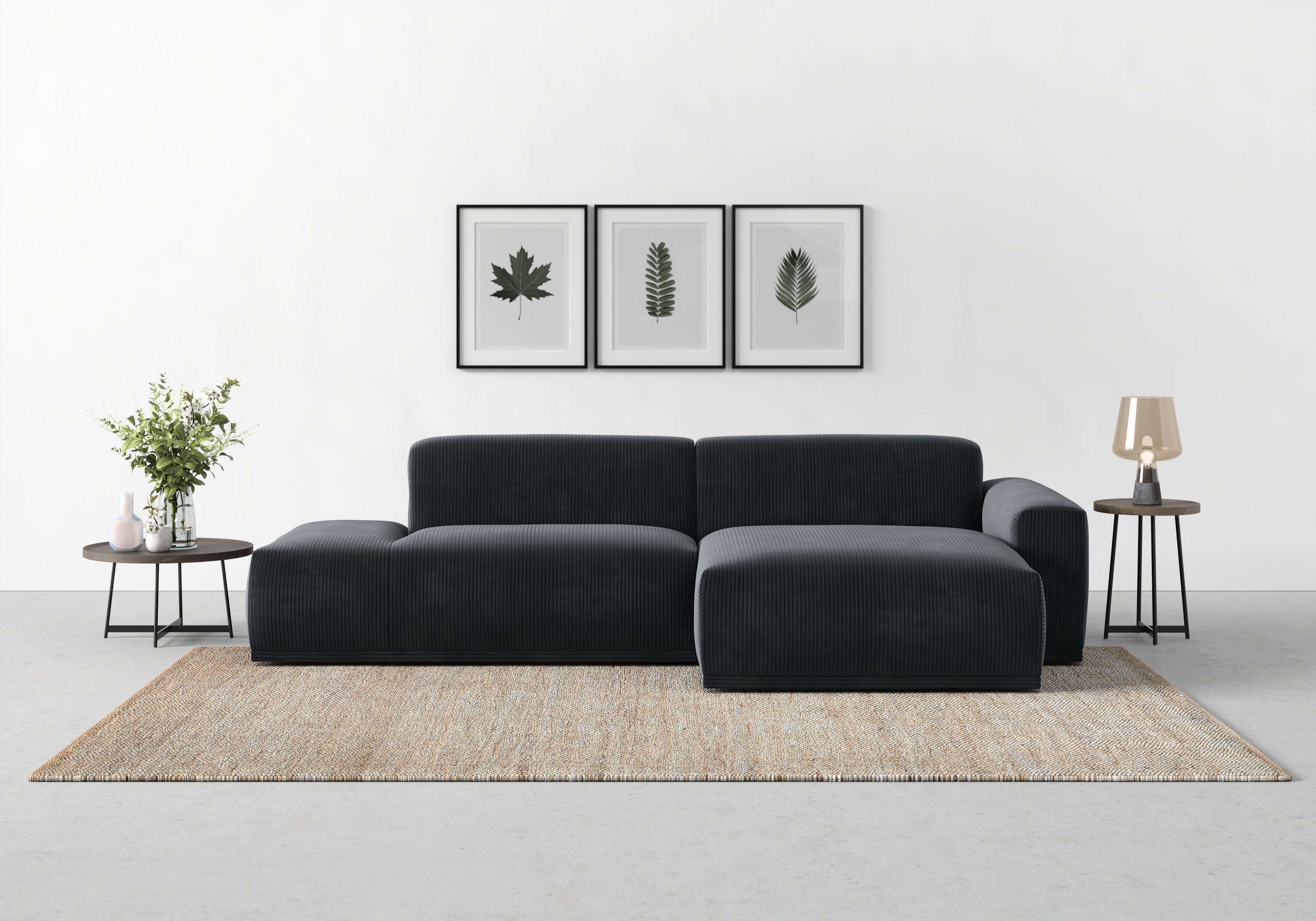 TRENDMANUFAKTUR Ecksofa Braga, aus 2 Teilen, moderner Cord-Stoff günstig online kaufen