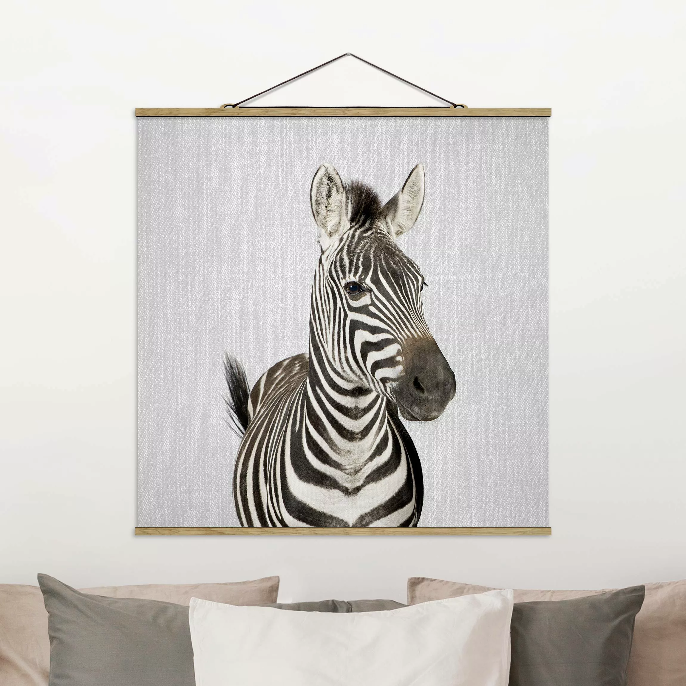 Stoffbild mit Posterleisten Zebra Zilla günstig online kaufen