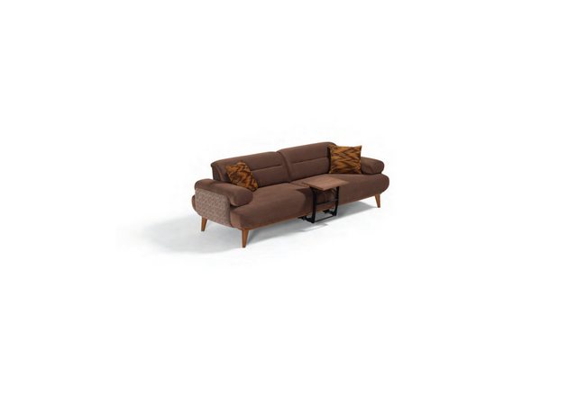 Xlmoebel 3-Sitzer Designer-Sofa in Braun mit 3 Sitzen und Holzfüßen für das günstig online kaufen