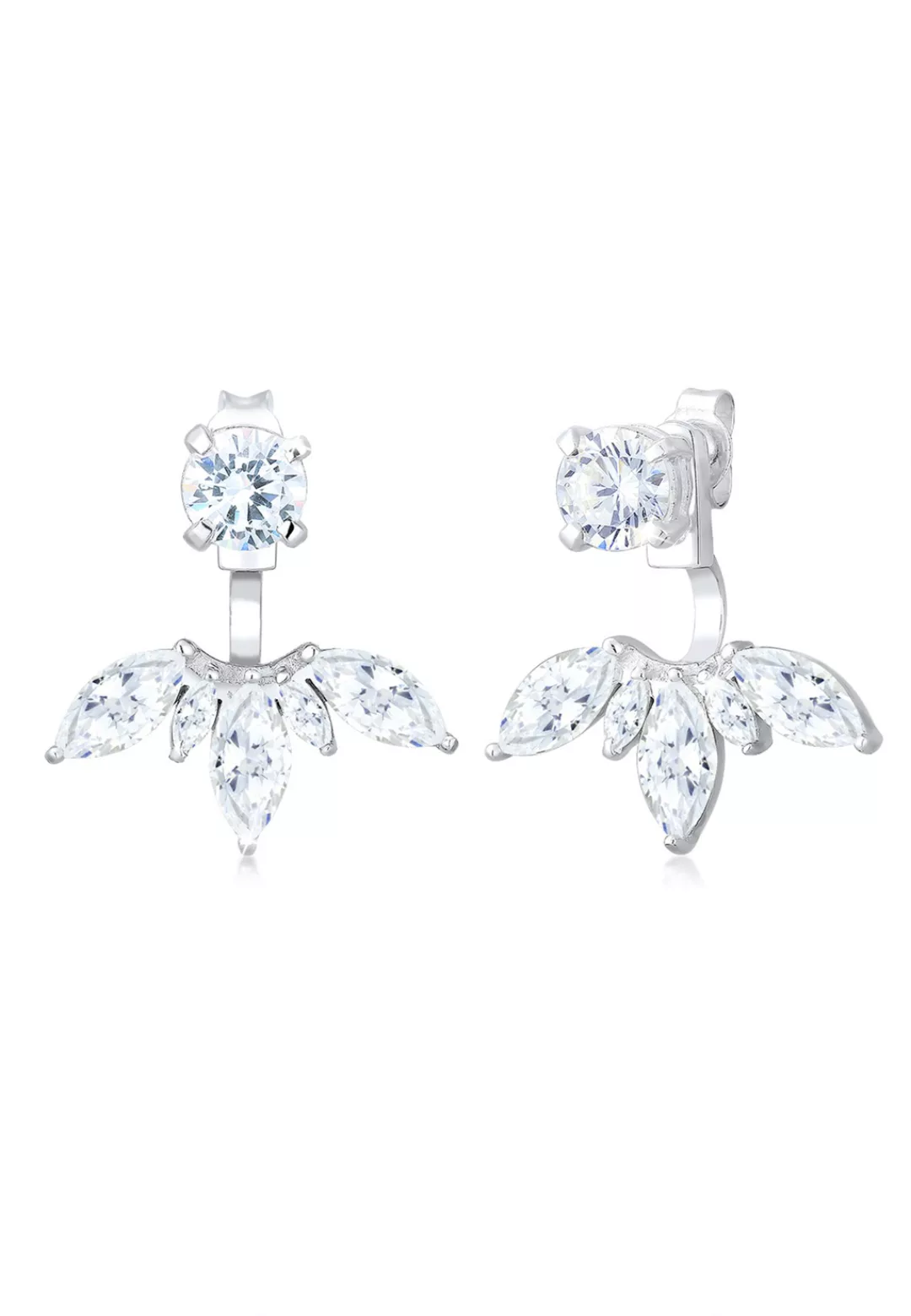 Elli Paar Ohrhänger "Floral Ear Jackets Zirkonia 925 Sterling Silber" günstig online kaufen