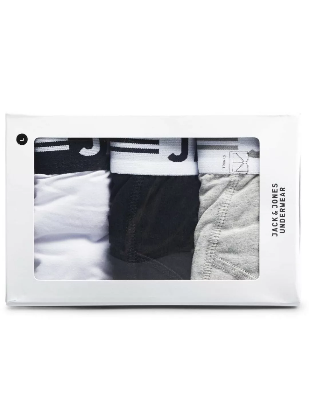 Jack & Jones 3-er Set Trunks Grau, Schwarz & Weiss günstig online kaufen