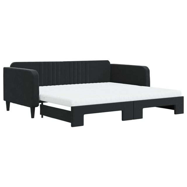 vidaXL Gästebett Gästebett Tagesbett Ausziehbar mit Matratzen Schwarz 100x2 günstig online kaufen