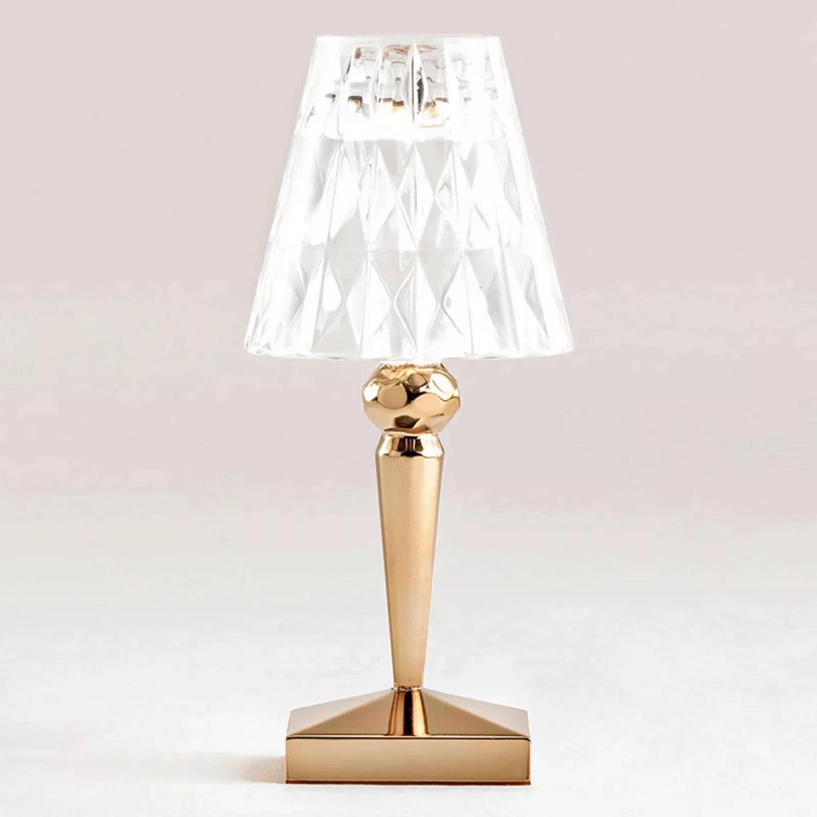 Kartell LED-Akku-Tischlampe Battery, 30 cm, goldfarben, IP54 günstig online kaufen