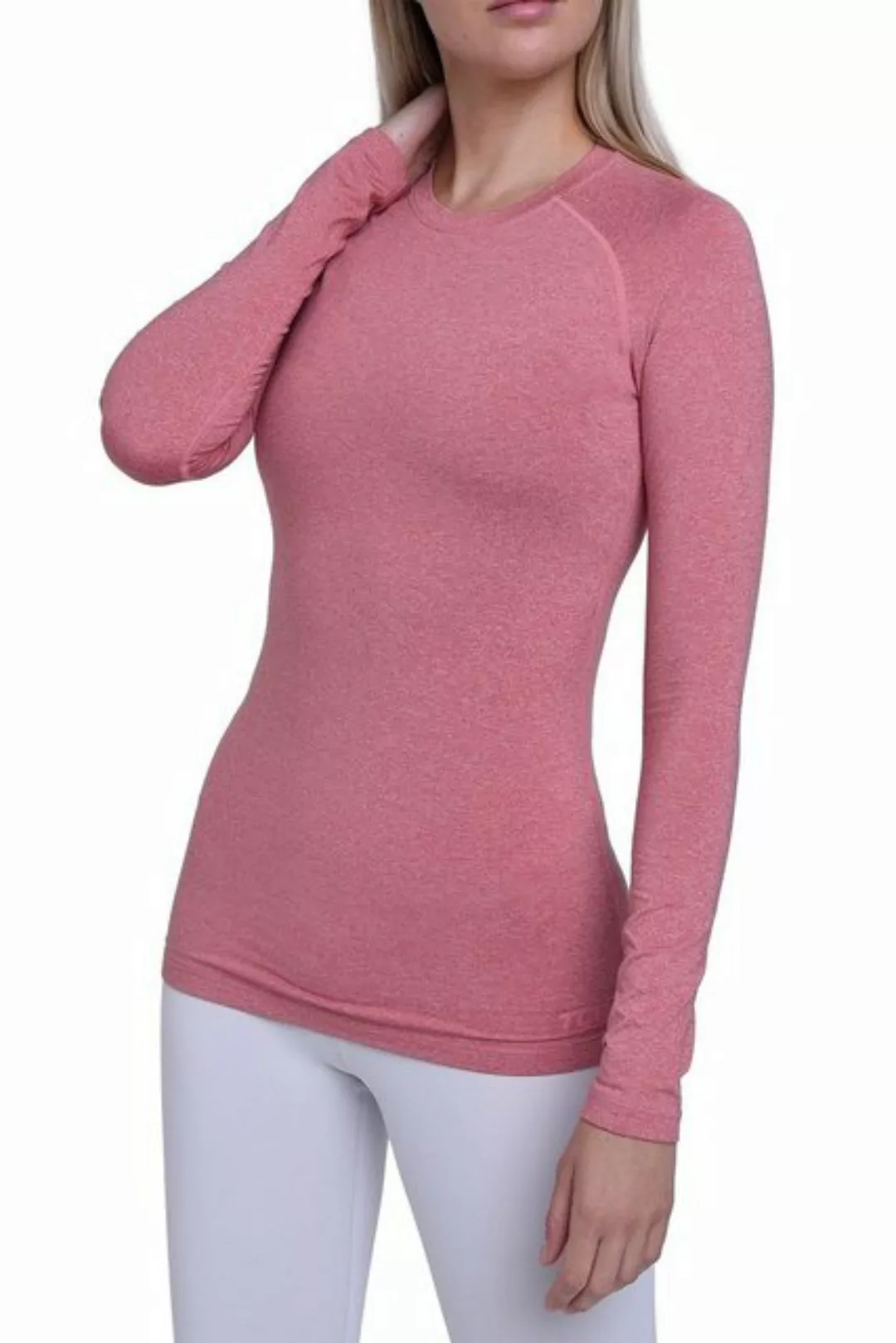 TCA Langarmshirt Damen Thermo-Laufshirt - Dunkelpink (1-tlg) günstig online kaufen