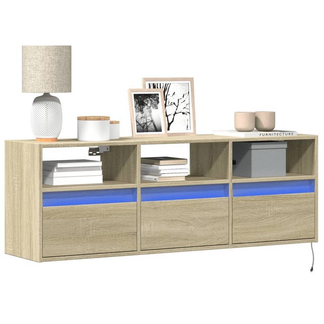 vidaXL Schrankmodule TV-Wandschrank mit LED-Beleuchtung Sonoma-Eiche 130x31 günstig online kaufen