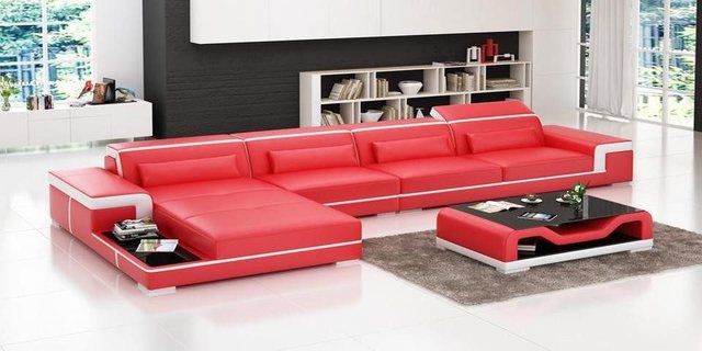 JVmoebel Ecksofa Sofa Couch Ecksofa Polster Sofas Couchen Leder Garnitur Ec günstig online kaufen