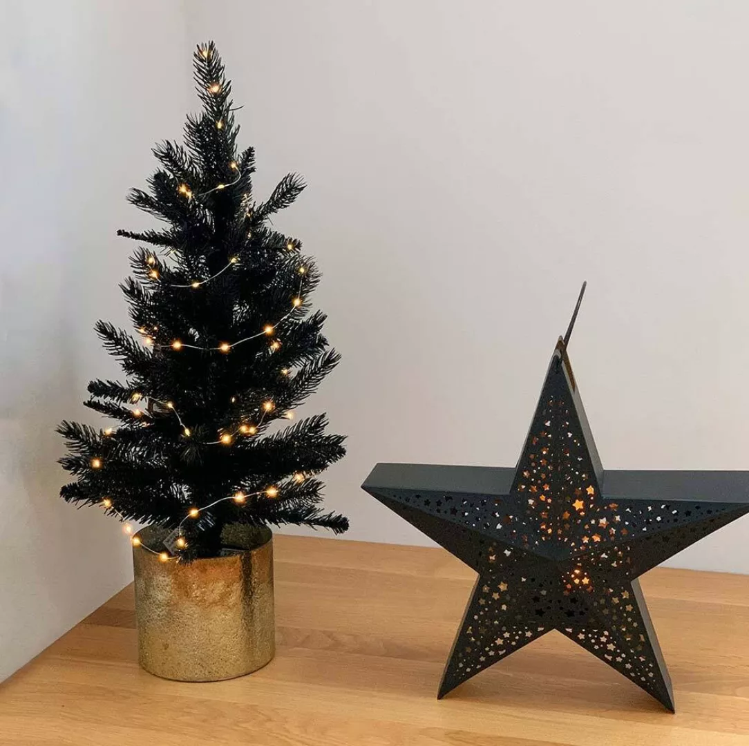 Weihnachtsbaum künstlich Schwarz Tannenbaum klein mit Topf Weihnachtsdeko 6 günstig online kaufen