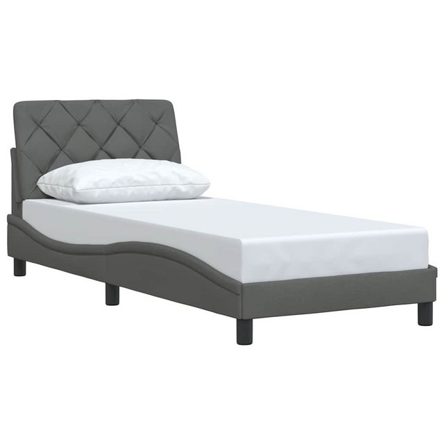 vidaXL Bett Bettgestell ohne Matratze Dunkelgrau 90x190 cm Stoff günstig online kaufen