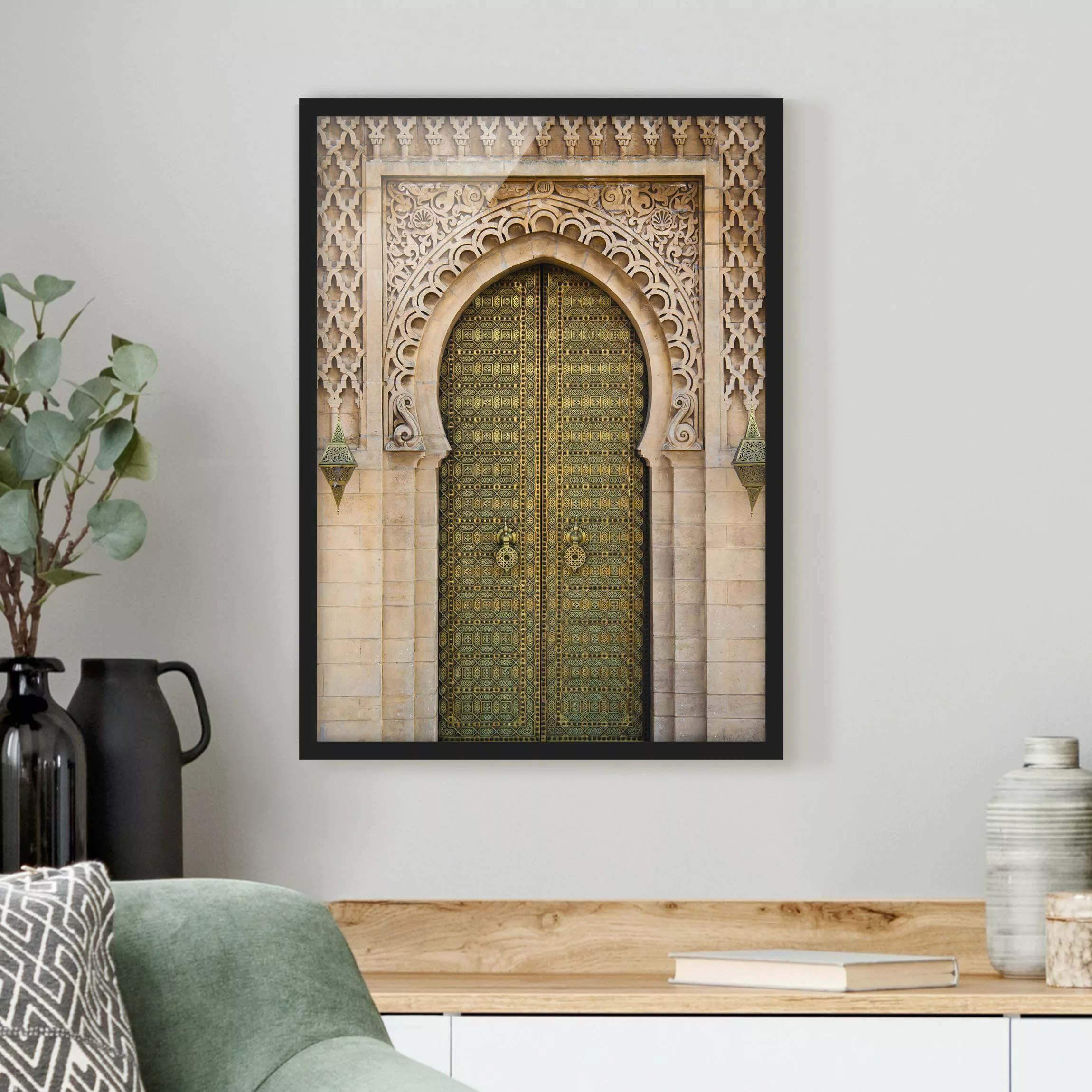 Bild mit Rahmen Muster & Textur - Hochformat Oriental Gate günstig online kaufen