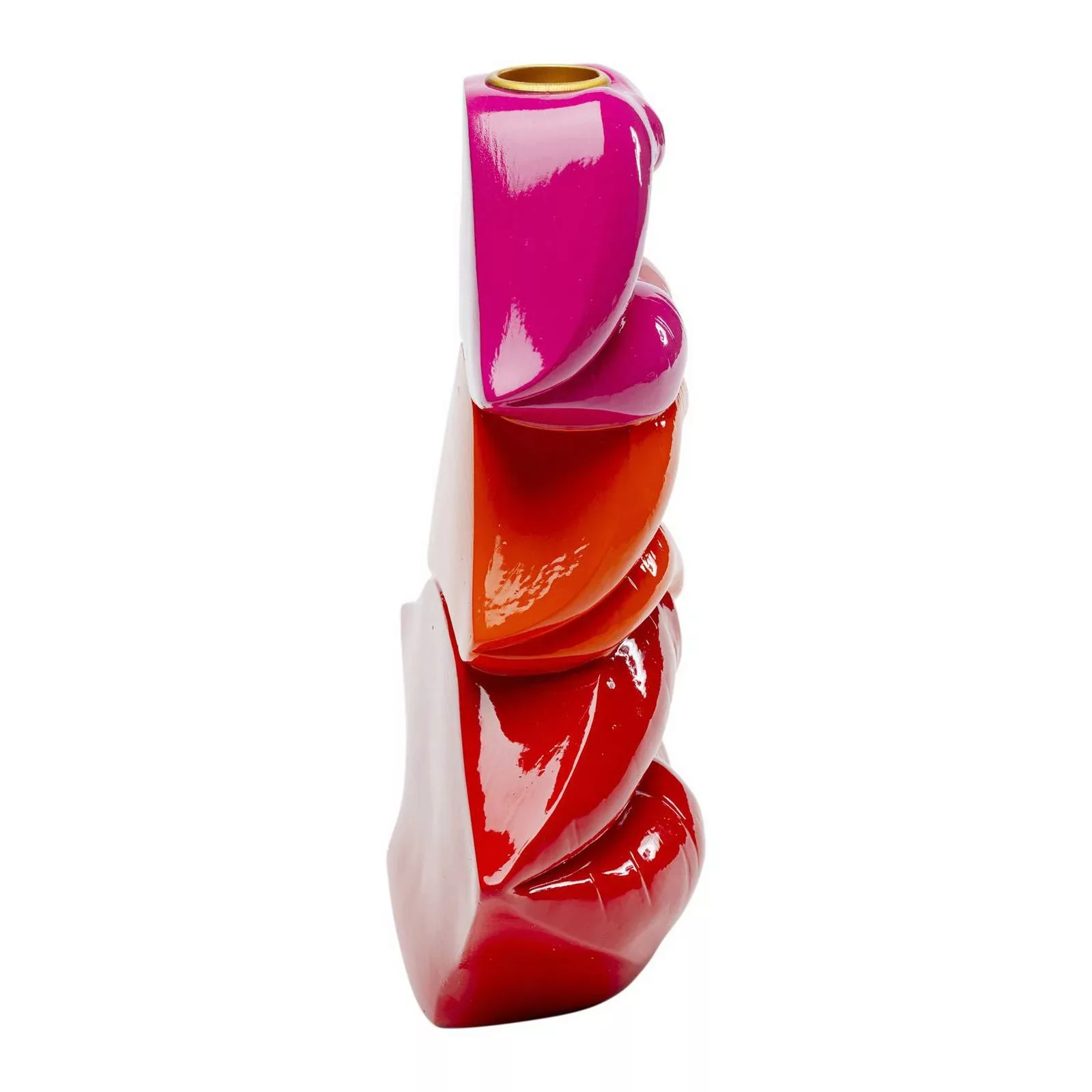 KARE Kerzenständer Lips, Höhe 20 cm, Polyresin, rot günstig online kaufen