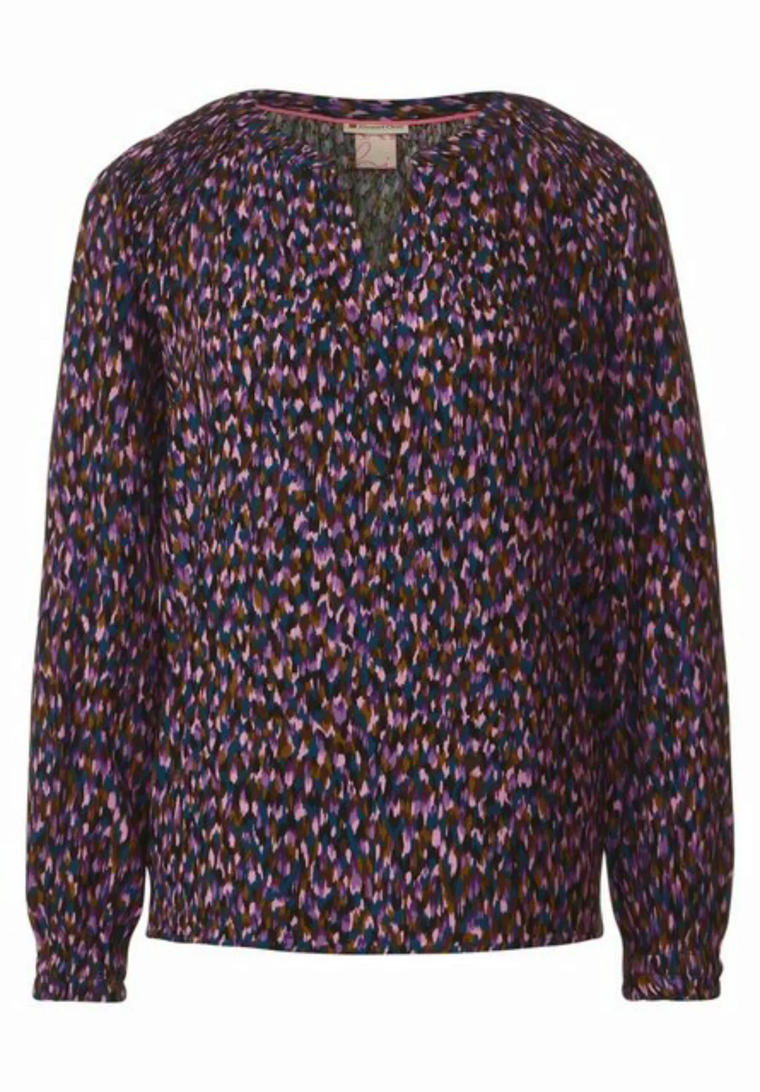 STREET ONE Blusenshirt Frilled raglan blouse w smok d, atlantic blue günstig online kaufen