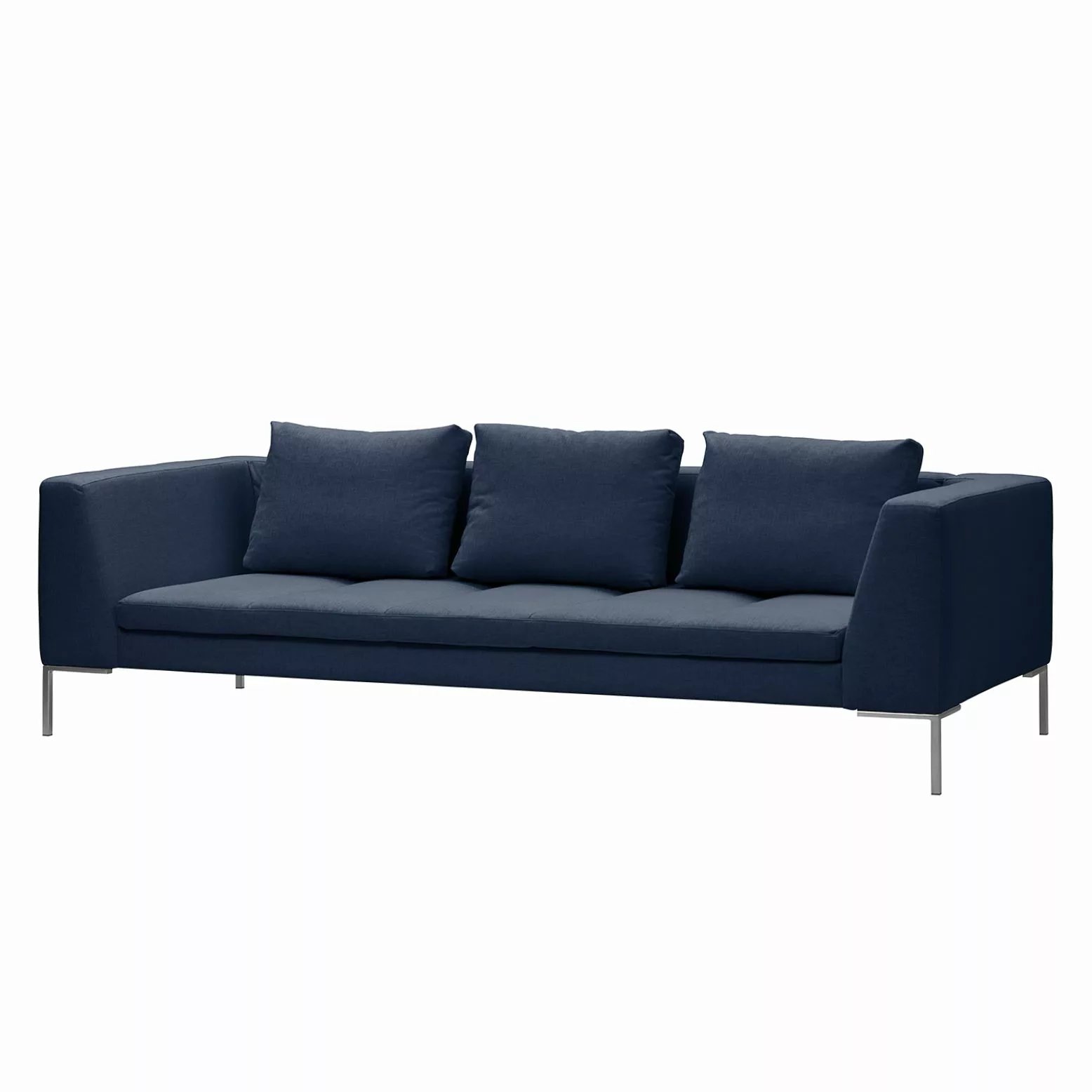 home24 Studio Copenhagen Sofa Madison 3-Sitzer Dunkelblau Webstoff 238x66x1 günstig online kaufen