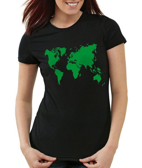 style3 T-Shirt Sheldon World Map Weltkarte big welt geo the big bang theory günstig online kaufen