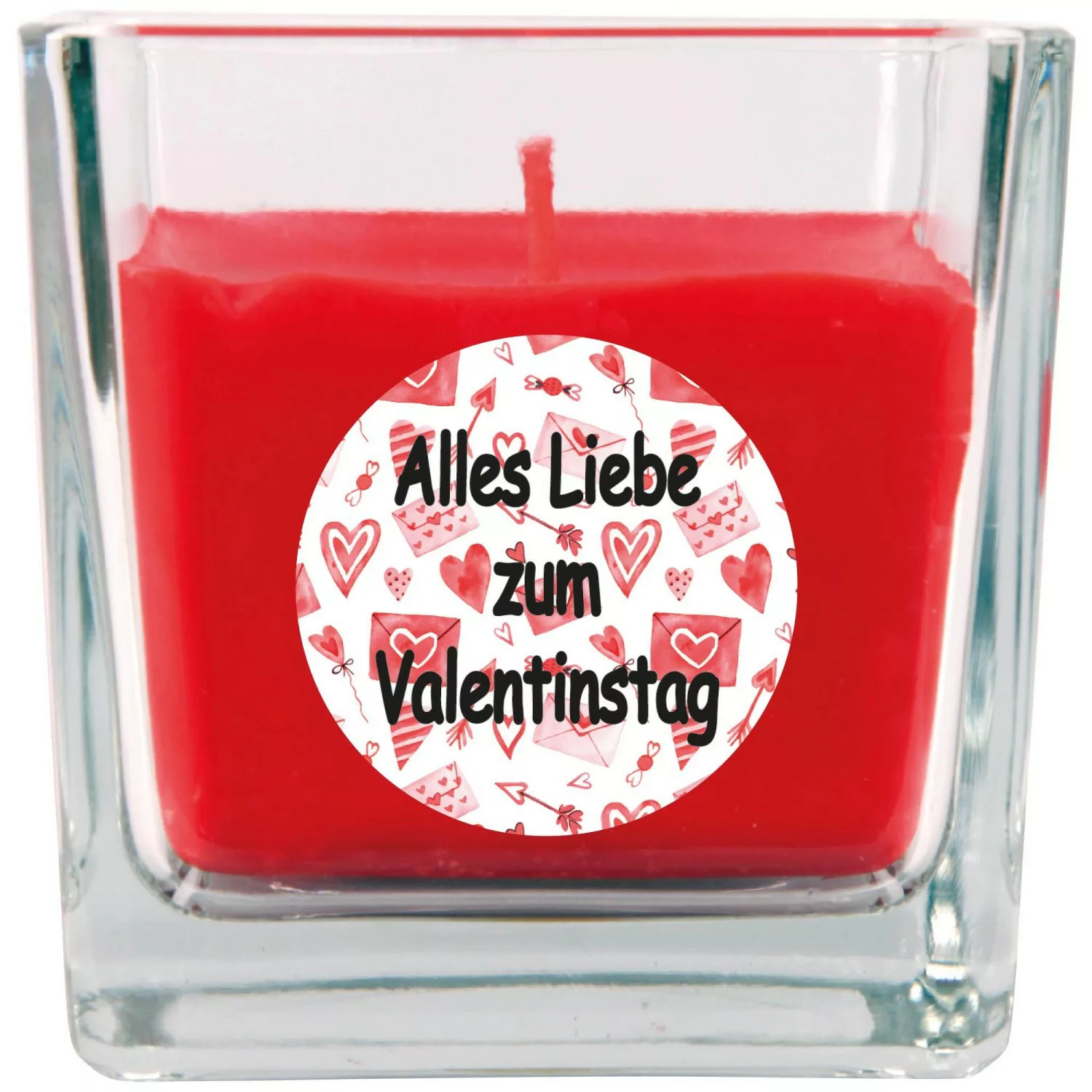 HS Candle Duftkerze & Glas Valentinstag Viereck 50h Alles Liebe günstig online kaufen