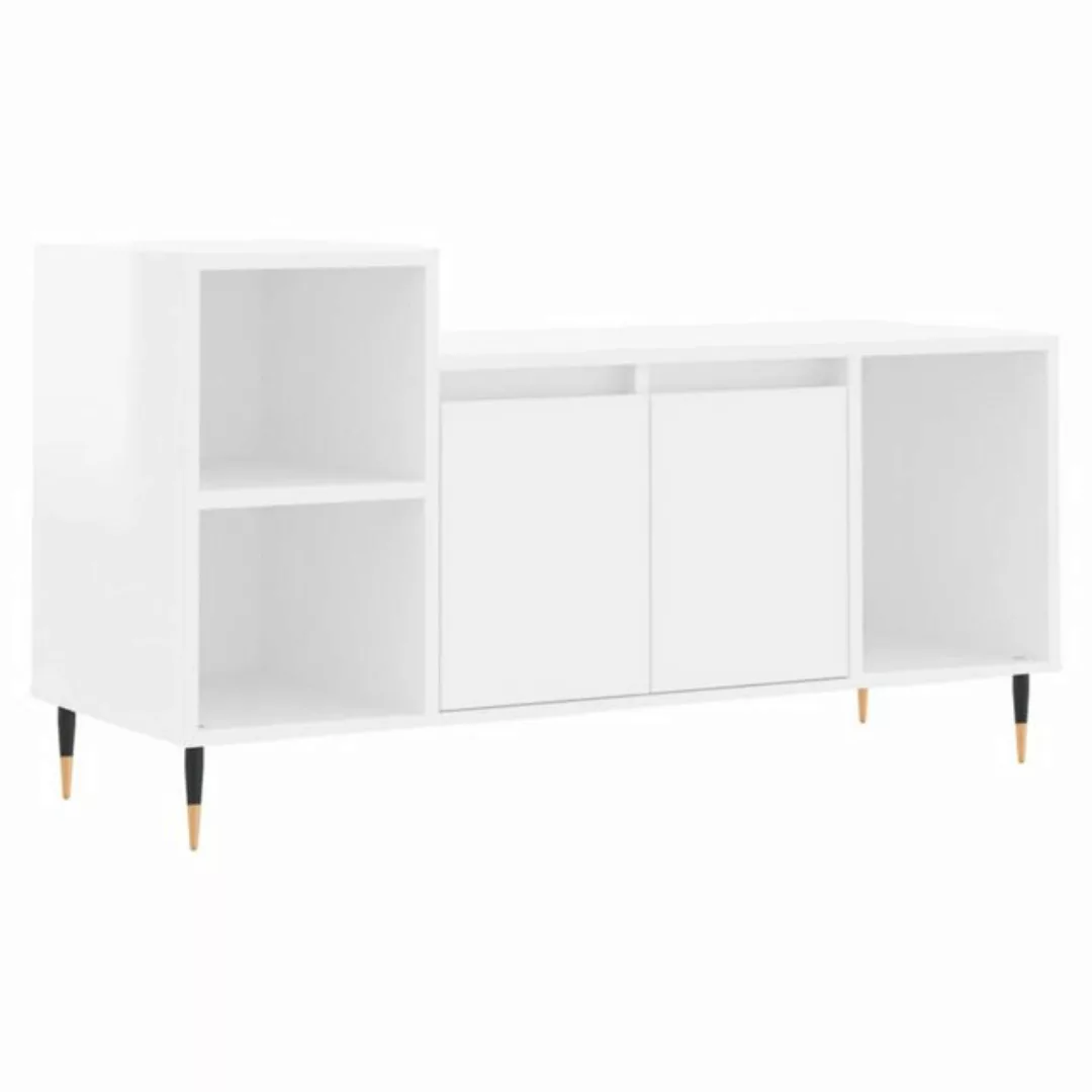 vidaXL TV-Schrank TV-Schrank Hochglanz-Weiß 100x35x55 cm Spanplatte TV-Lowb günstig online kaufen