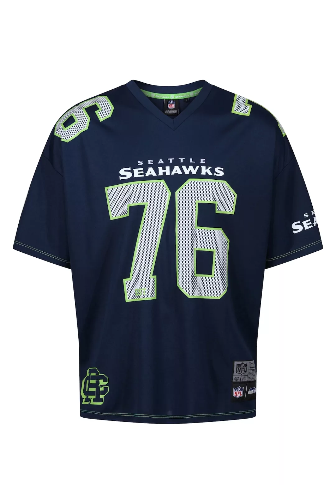 Recovered T-Shirt "NFL Seahawks Est 76 Oversized", mit coolen Prints günstig online kaufen