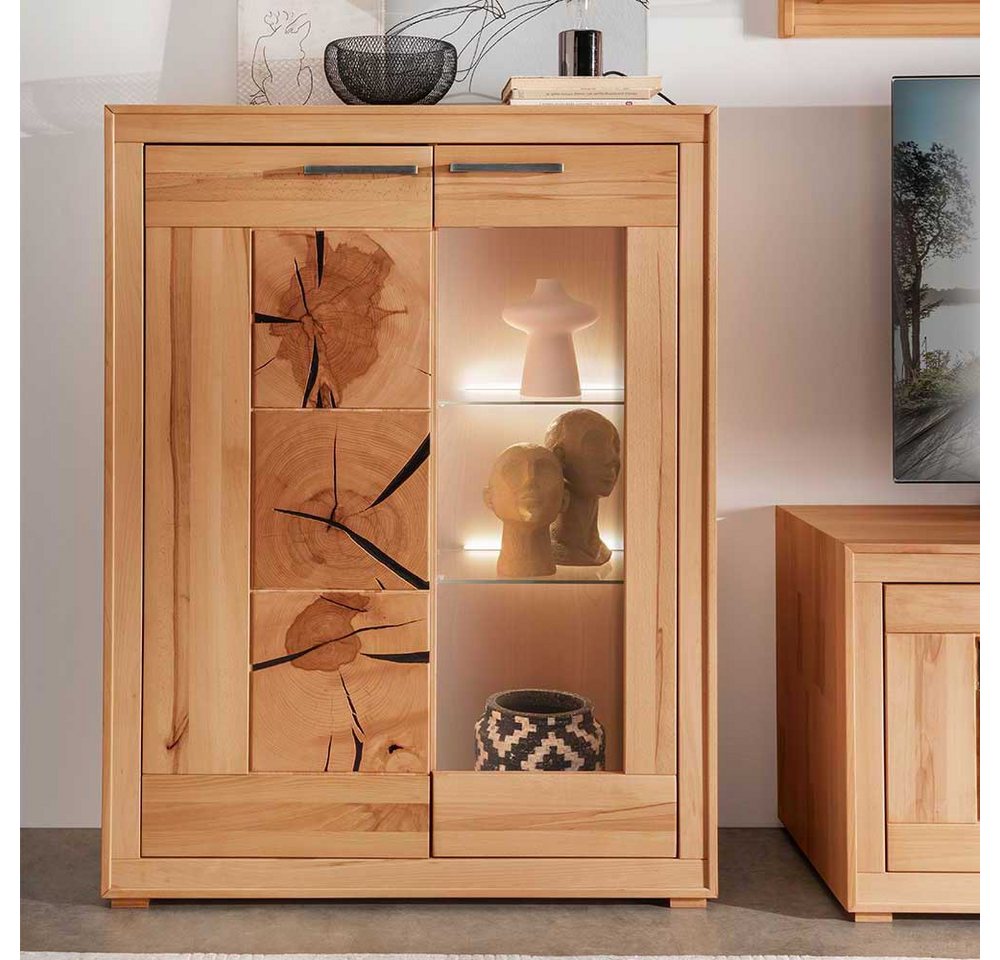 Pharao24 Vitrine Comoto aus Massivholz günstig online kaufen