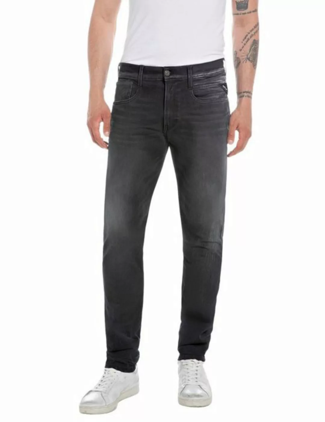 Replay Herren Jeans ANBASS - Slim Fit - Schwarz - Black Denim günstig online kaufen