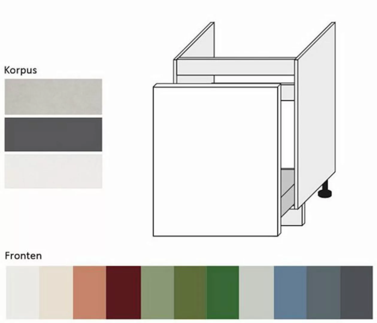 Feldmann-Wohnen Unterschrank Florence (Florence, 1-St) 60cm Front- & Korpus günstig online kaufen