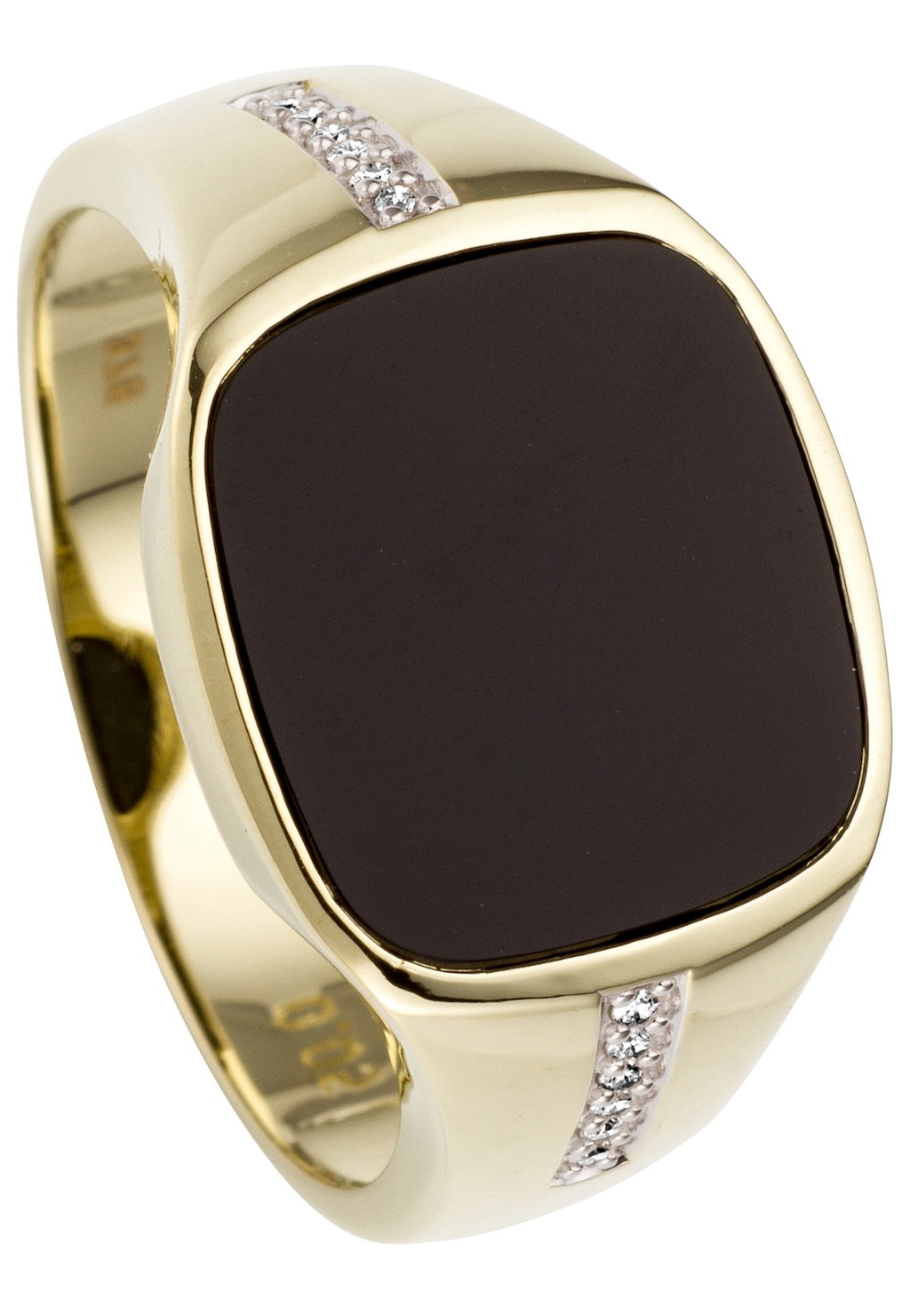 JOBO Fingerring "Ring mit Onyx und 12 Diamanten", 585 Gold bicolor günstig online kaufen