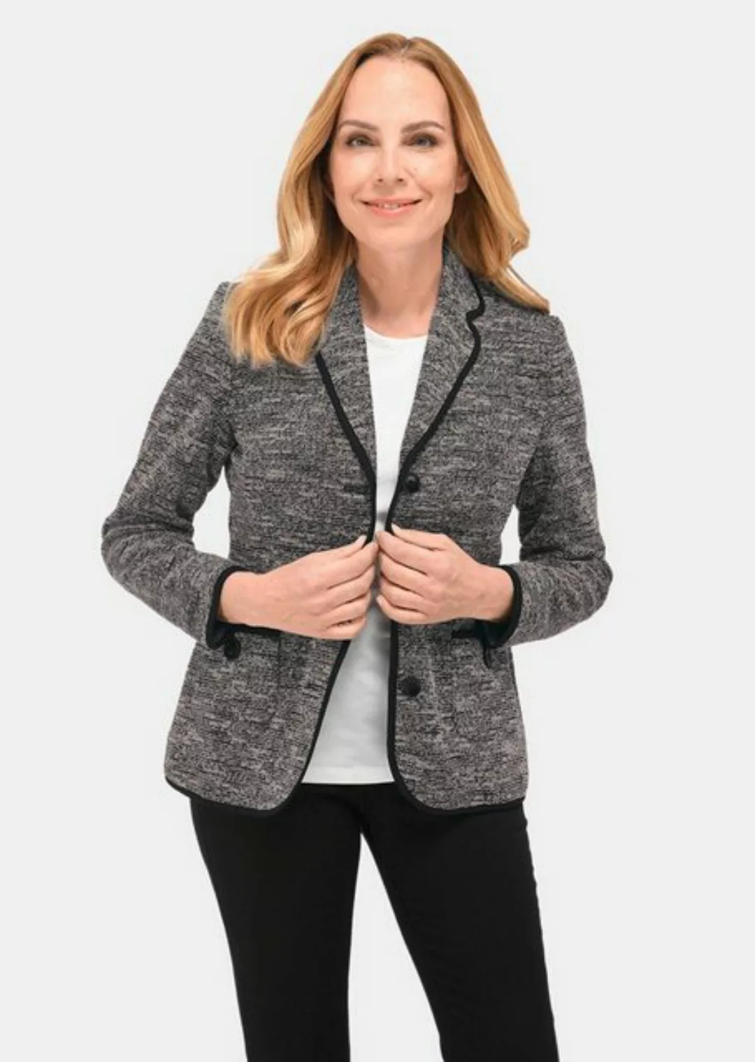 GOLDNER Blouson Bouclé-Blazer mit Kontrastpaspel günstig online kaufen