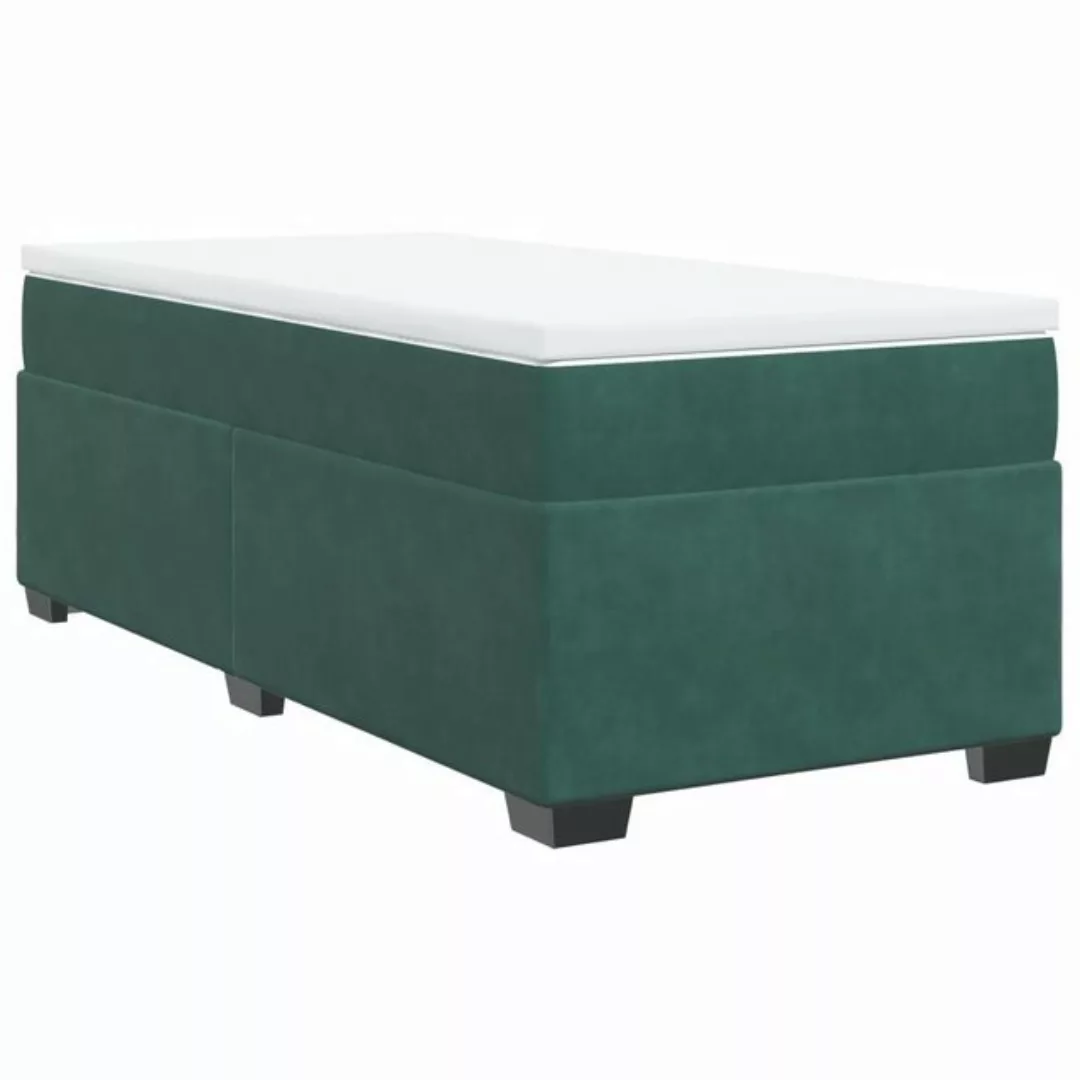 vidaXL Bett Boxspringbett mit Matratze Dunkelgrün 80x200 cm Samt günstig online kaufen