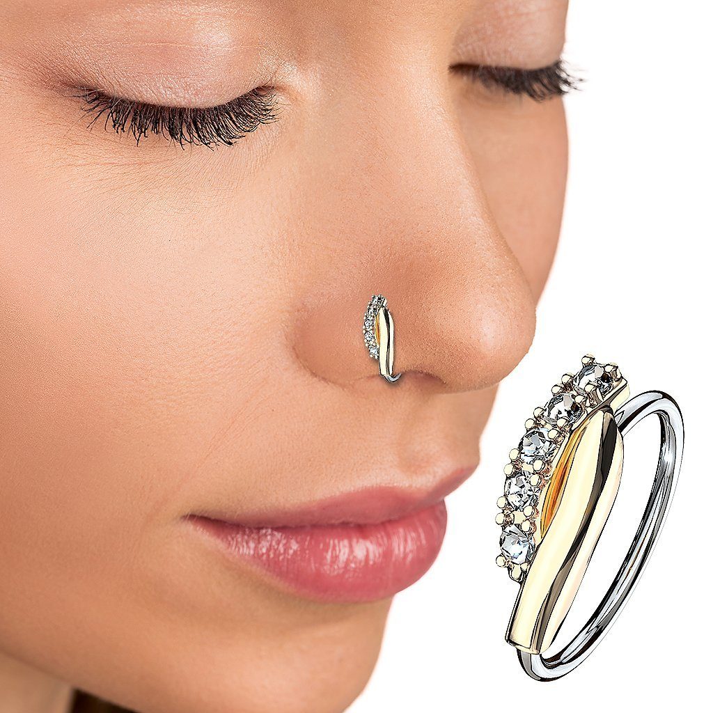 Taffstyle Nasenpiercing Piercing Biegbar filigrane Creole, günstig online kaufen