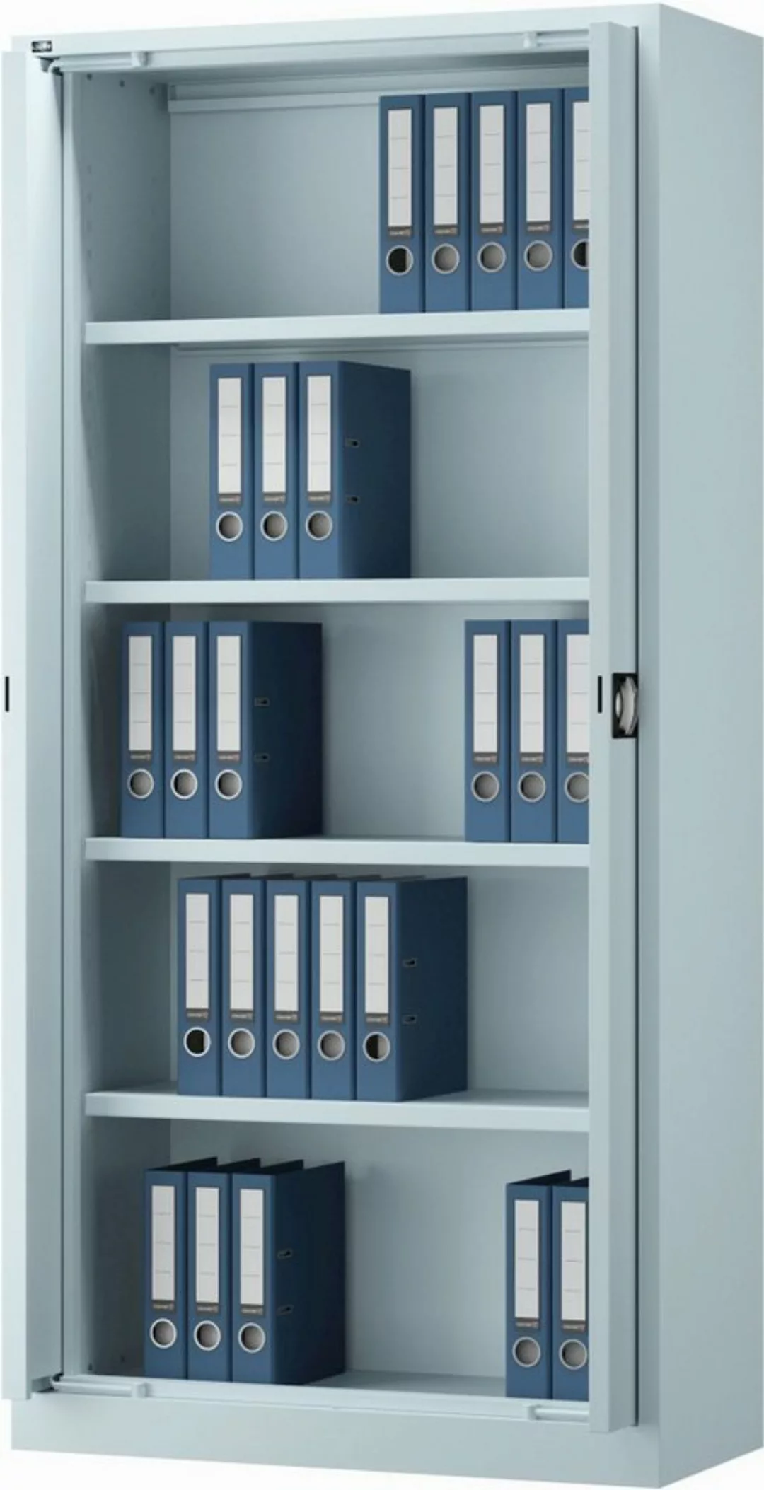 Bisley Aktenschrank Flügeltürenschrank 1 Tür 4 Böden HxBxT 195x95x42cm lich günstig online kaufen