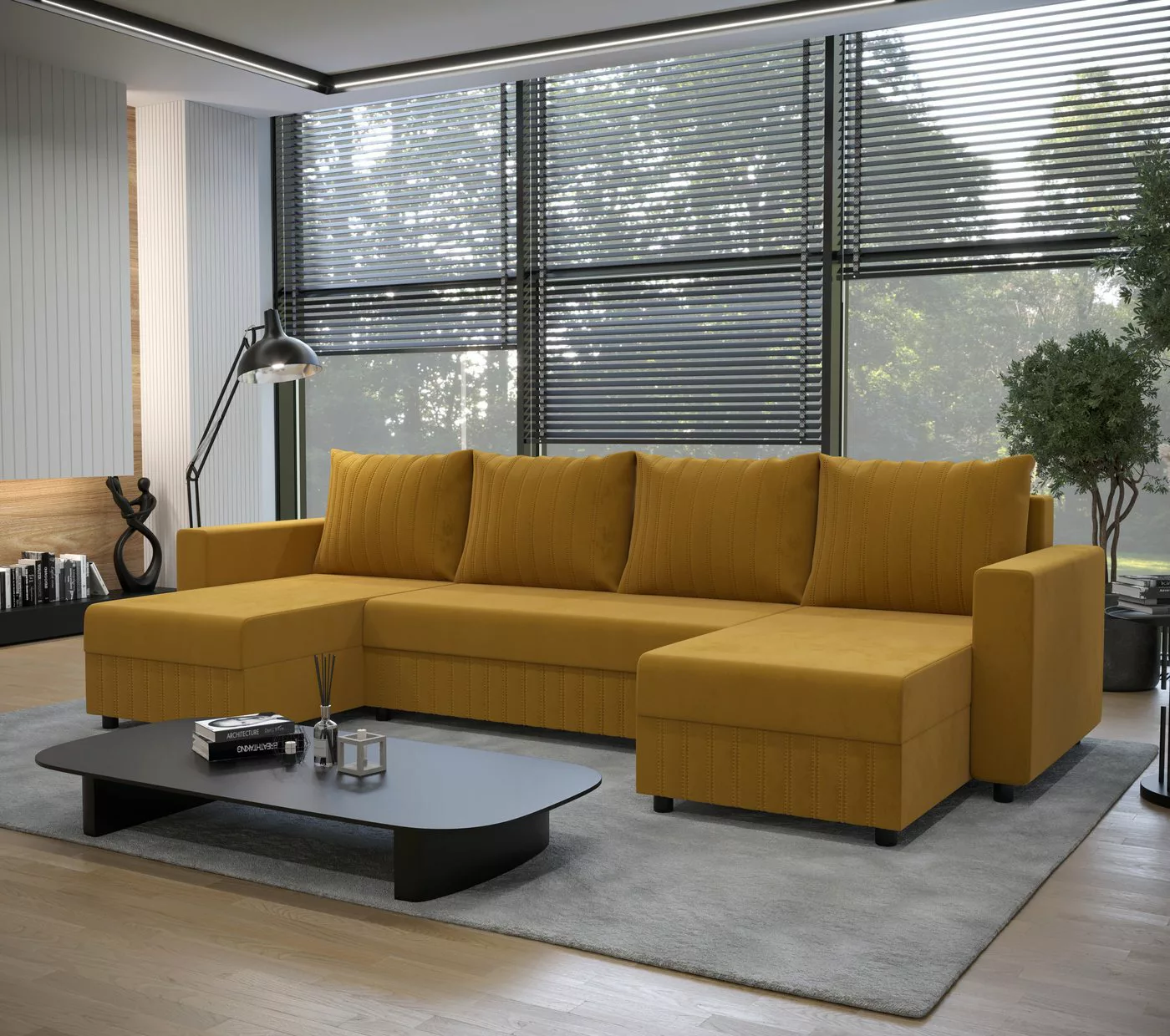 ALTDECOR Wohnlandschaft PARKI-U, Couch mit Schlaffunktion, Wohnzimmer - Eck günstig online kaufen