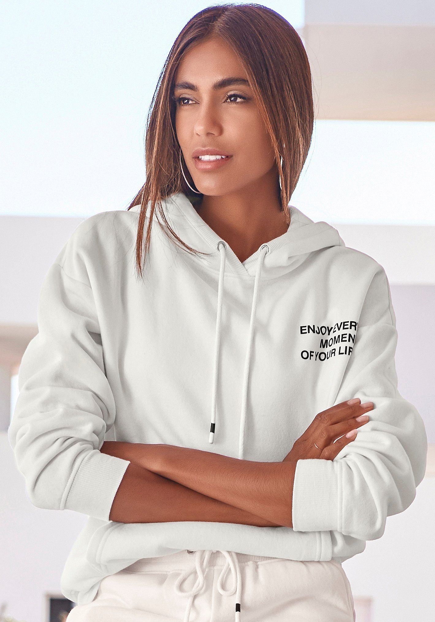 Buffalo Hoodie, mit Statement Druck, Loungeanzug günstig online kaufen